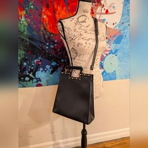 Black Diana leather purse (crossbody or tote)
